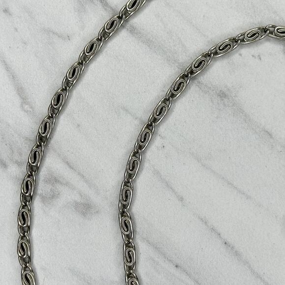 Silver Tone Swirl Chain Purse Strap 47" Crossbody Bag Replacement ✨ - Picture 8 of 13